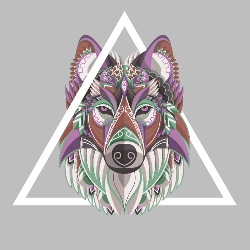 abstract wolf art geometry wolfpack