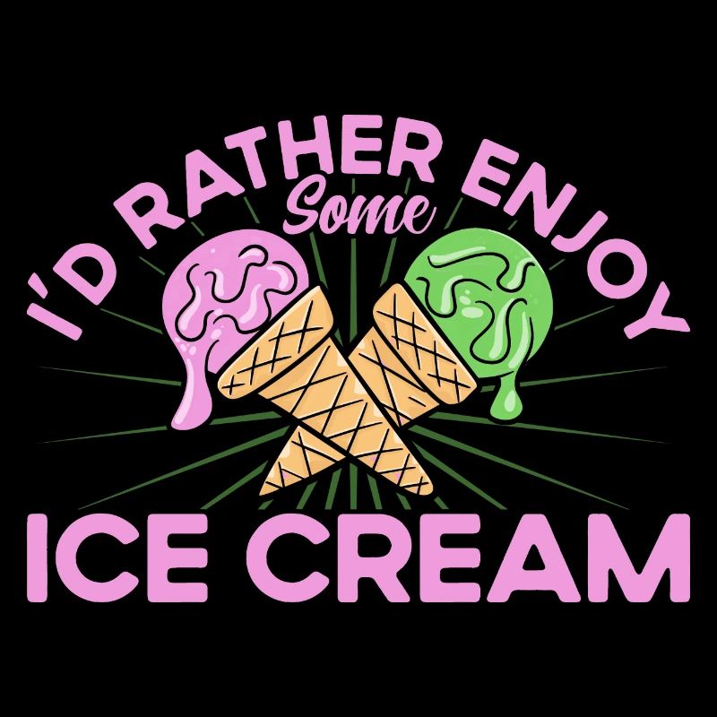 Ich würde lieber ein Eis genießen Eiscreme Geschen