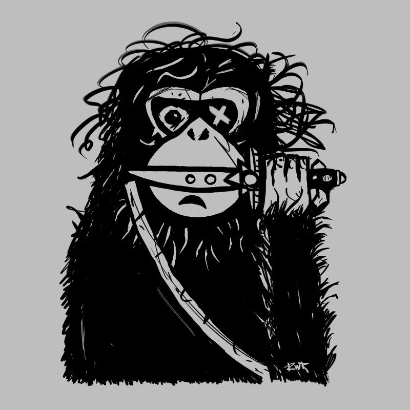 Singe avec couteau
