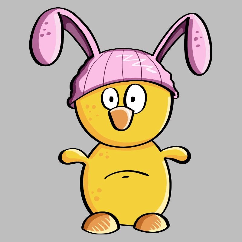 Little chick with Easter bunny hat - Easter