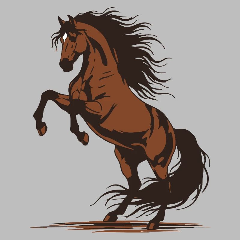 Demonstration eines wilden Reithengstes mit springendem Pferd