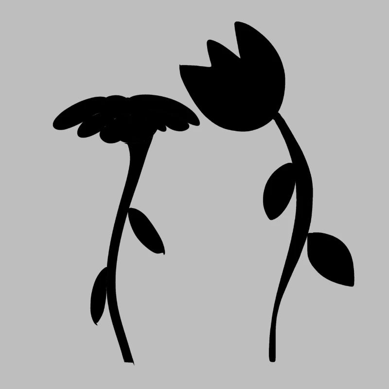 Symbole de fleur fleur plante forme deux fleurs