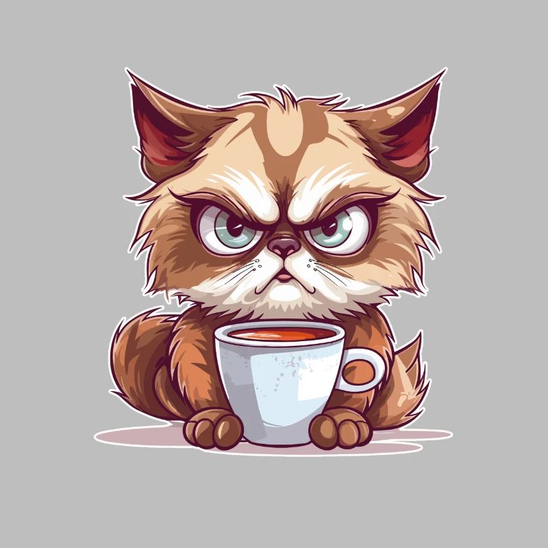 Funny morning grumpy saying for cat owners cats