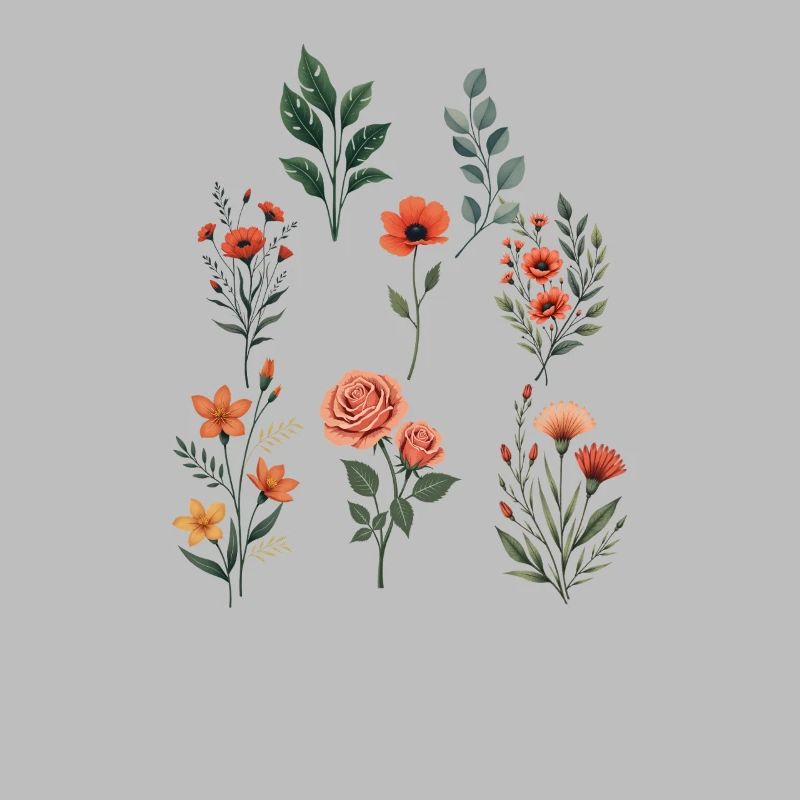 Verschiedene florale botanische Sets