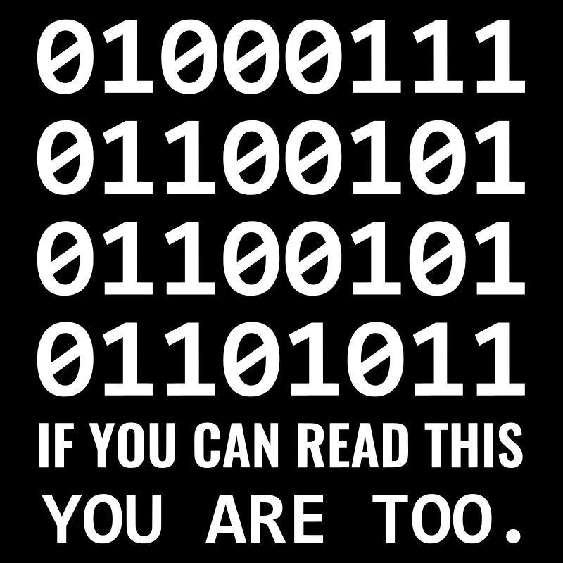 Geek in binary code binary IT computer scientist & nerd