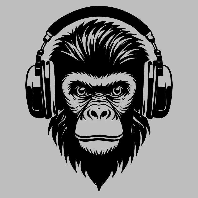 Comic-Affe mit Strähnen und Kopfhörern Shirt
