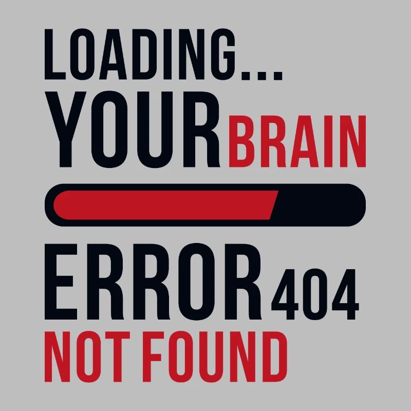 Loading bar brain computer error nerd gift
