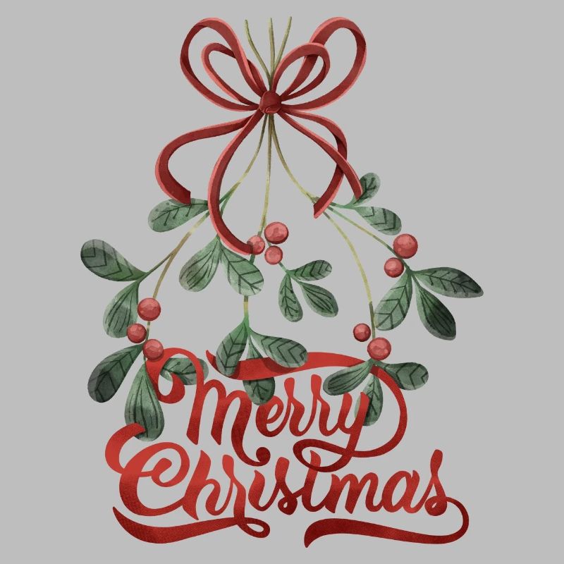 Joyeux lettrage de Noël au gui