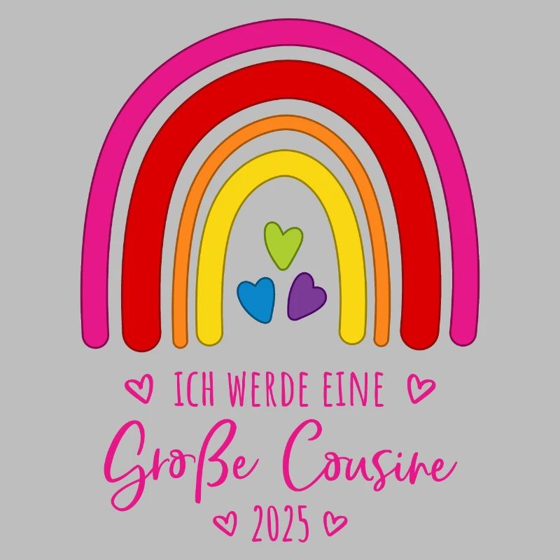 Boho Regenbogen Ich werde eine große Cousine 2025