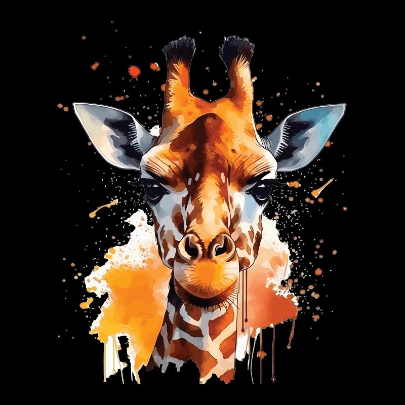 Aquarell-giraffe – Farbenfrohe