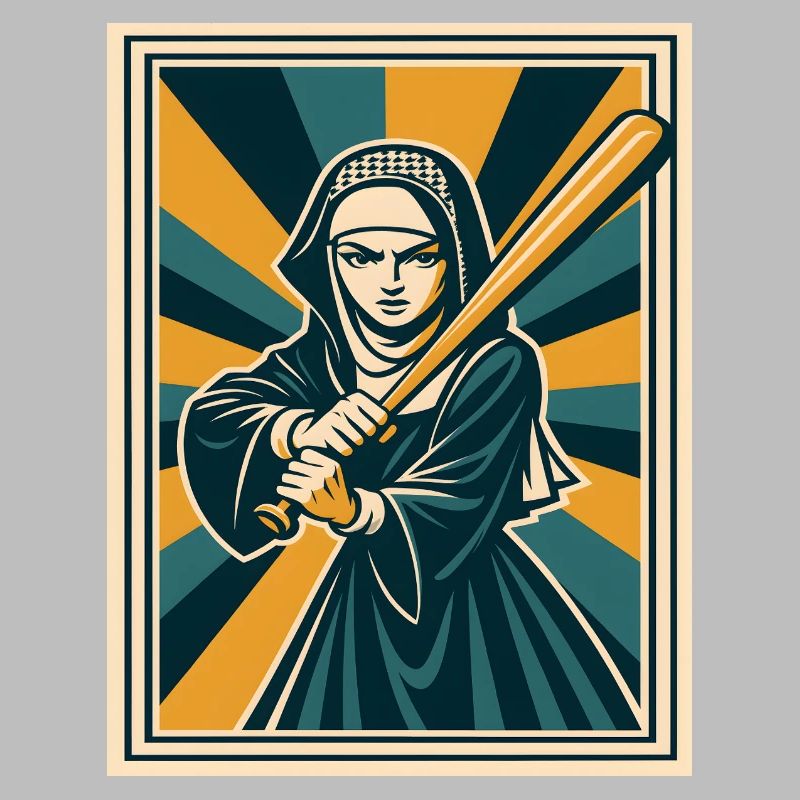 Nun with baseball bat