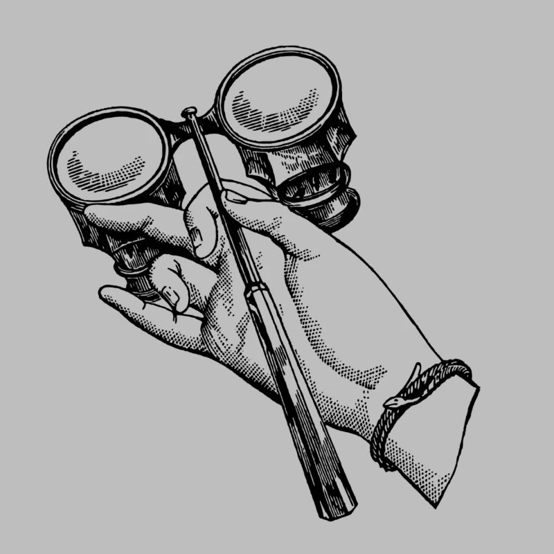 Hand with binoculars