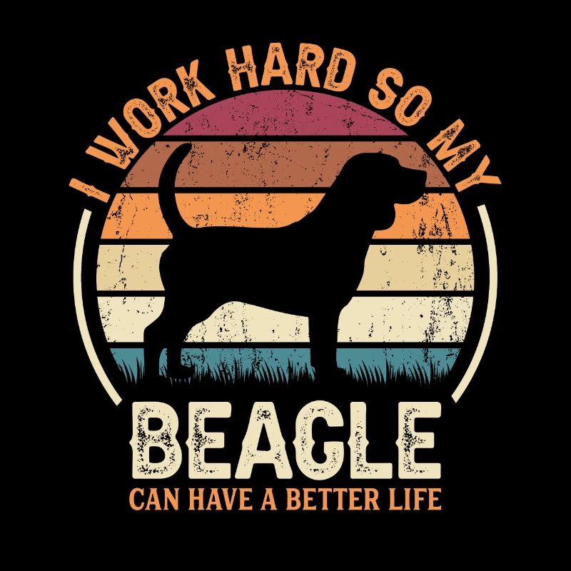 Work Hard - Retro Beagle