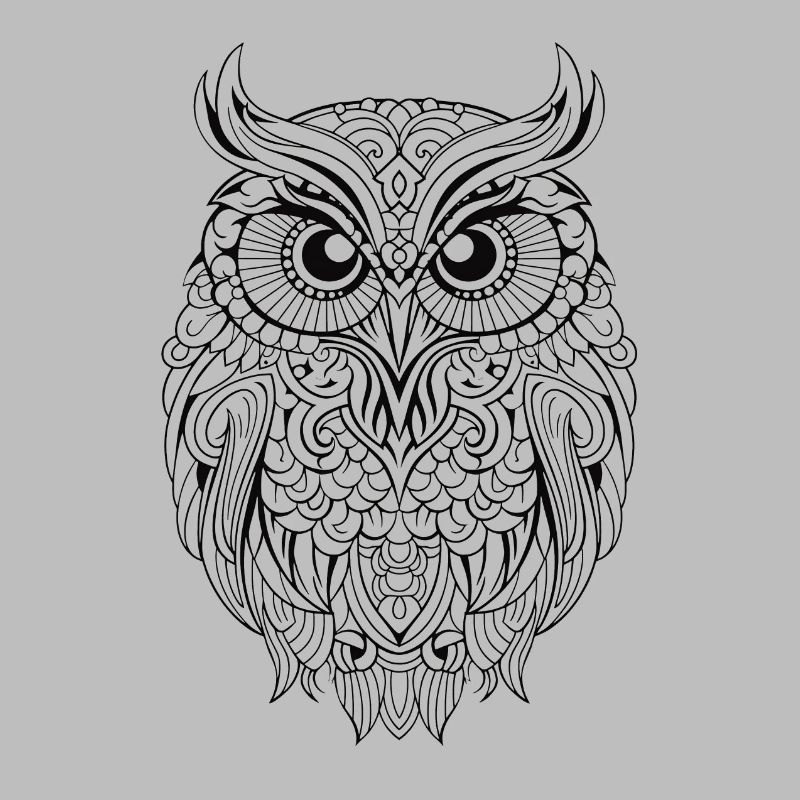 Mythisch magische Boho Eule mit Mustern