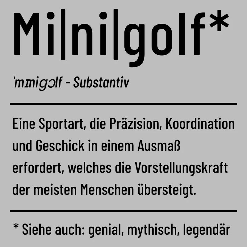 Minigolf Definition - Miniatur Golf - Bahnengolf