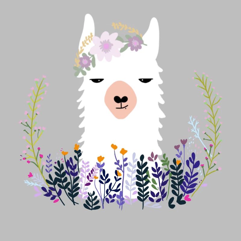 Lama in Blumen