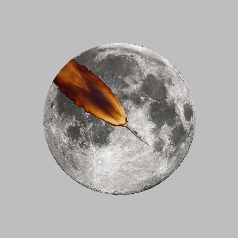 Apollo 7 space rocket orbiting the moon