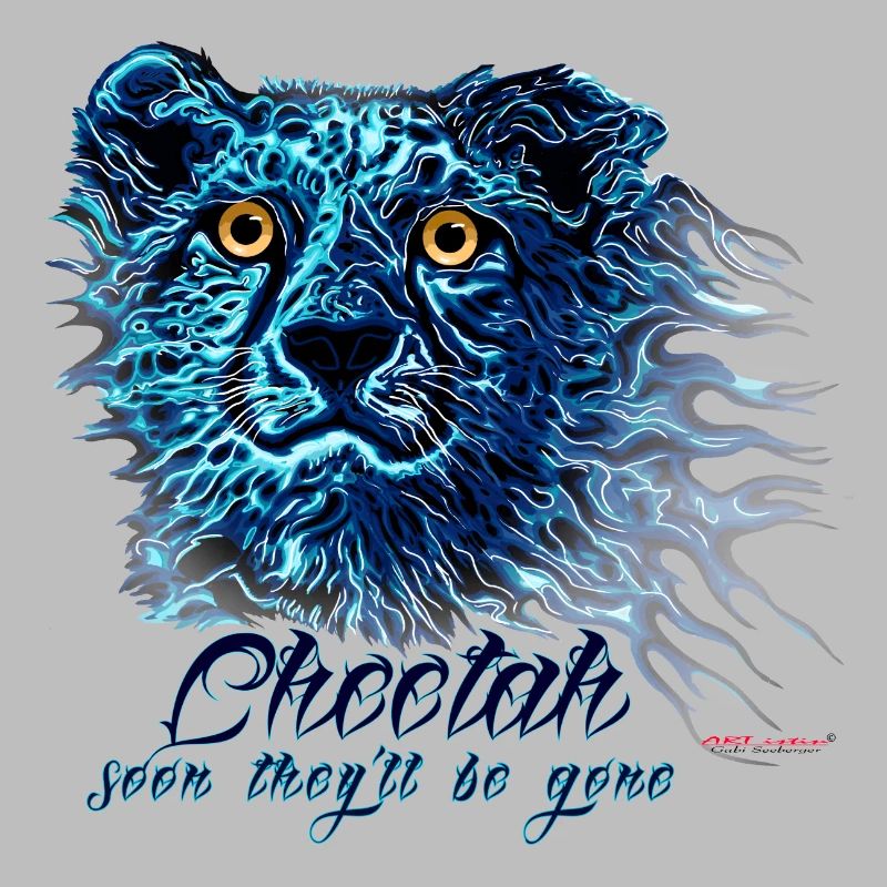 Flammes de lumière bleue néon guépard
