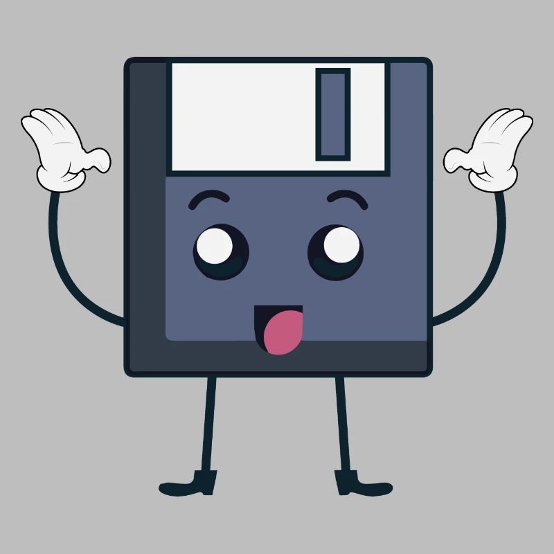 Diskette 3.5 Süß Gesicht Nerd Technik Geschenk