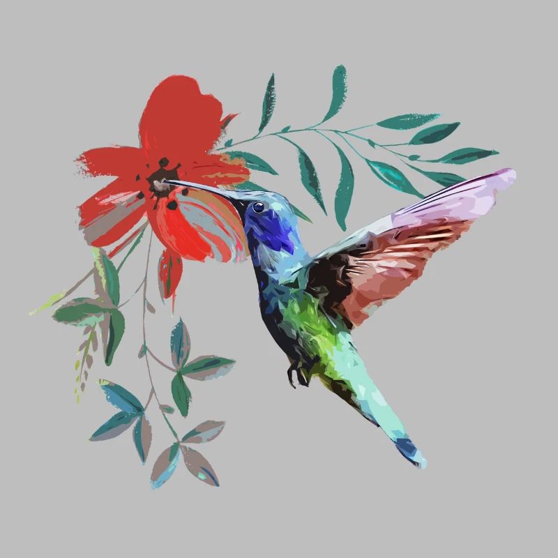Oiseau avec fleur