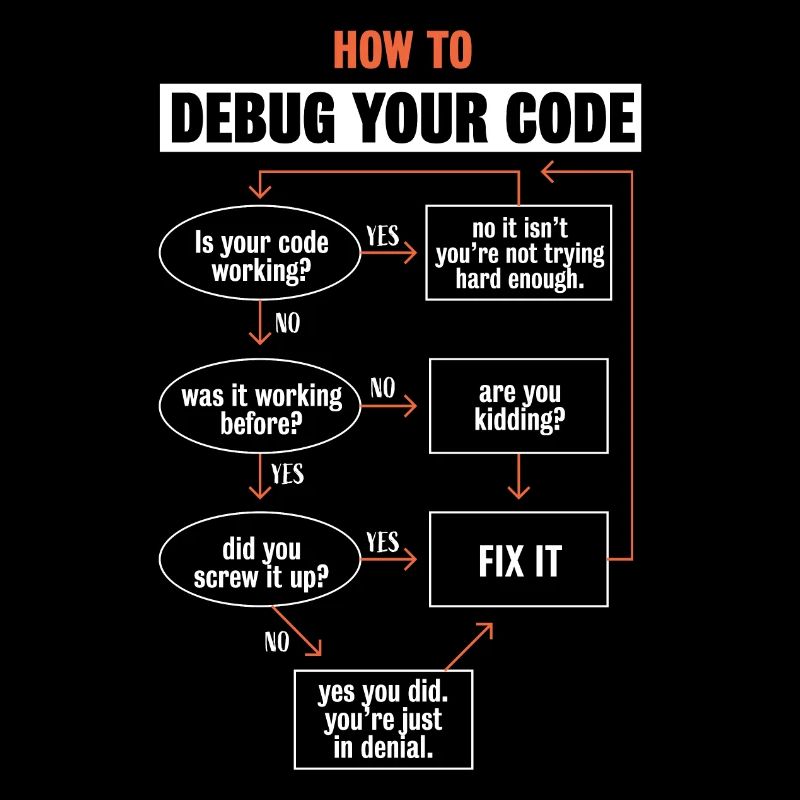 "So debuggen Sie Ihren Code" Funny Programmer Coding