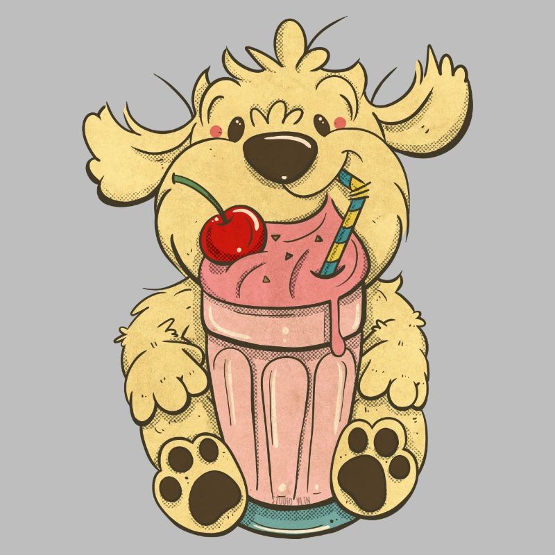 Cockapoo Thor avec milkshake rose