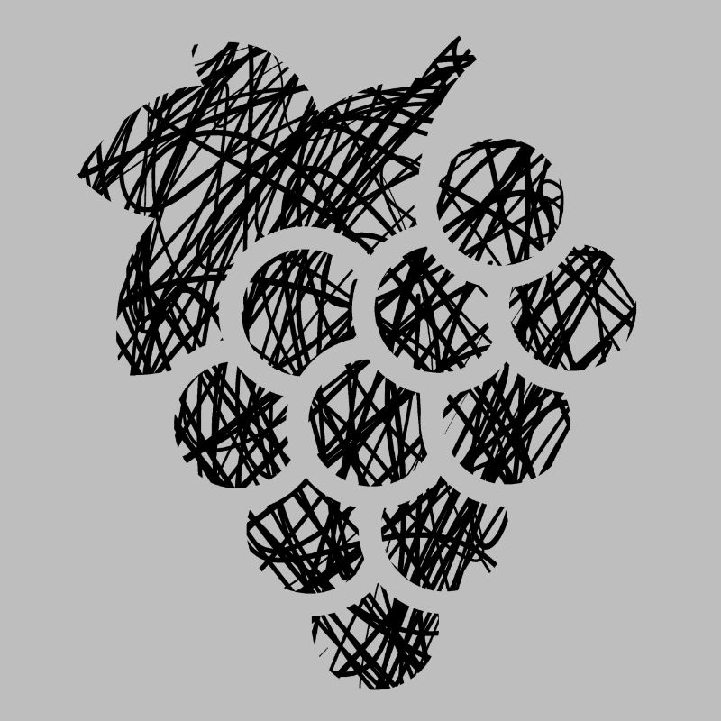 Grape Scribble Painted Black Idée cadeau