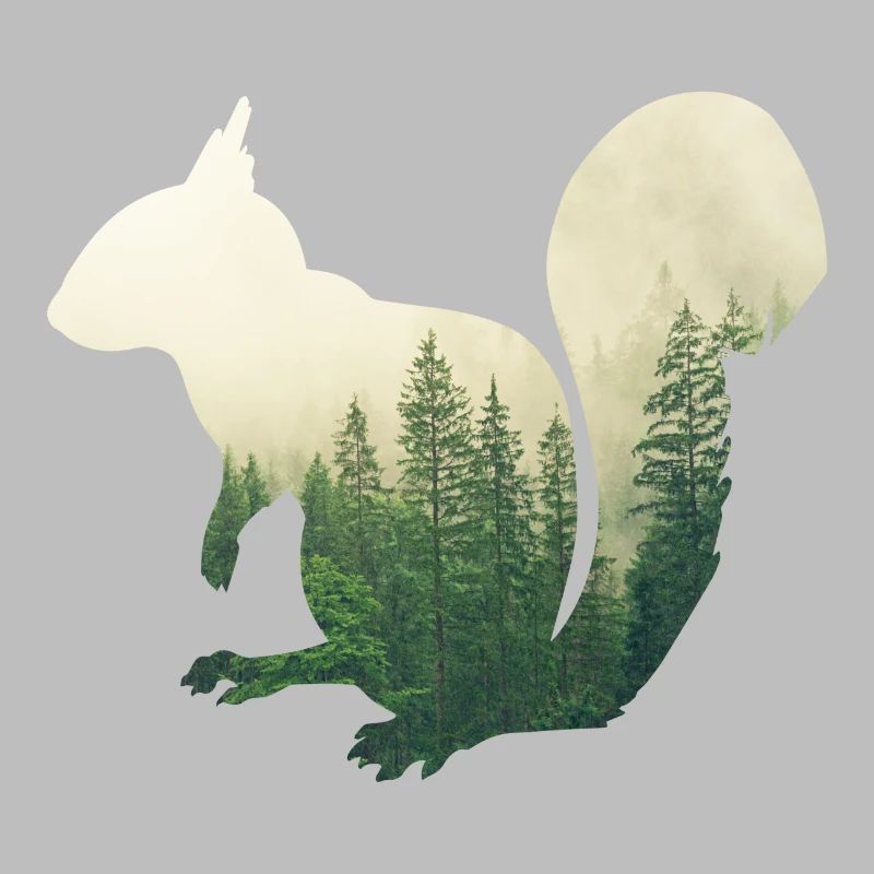 Eichhoernchen - Forest double exposure effect