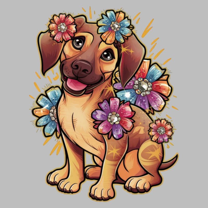 Rhodesian Ridgeback et belles fleurs