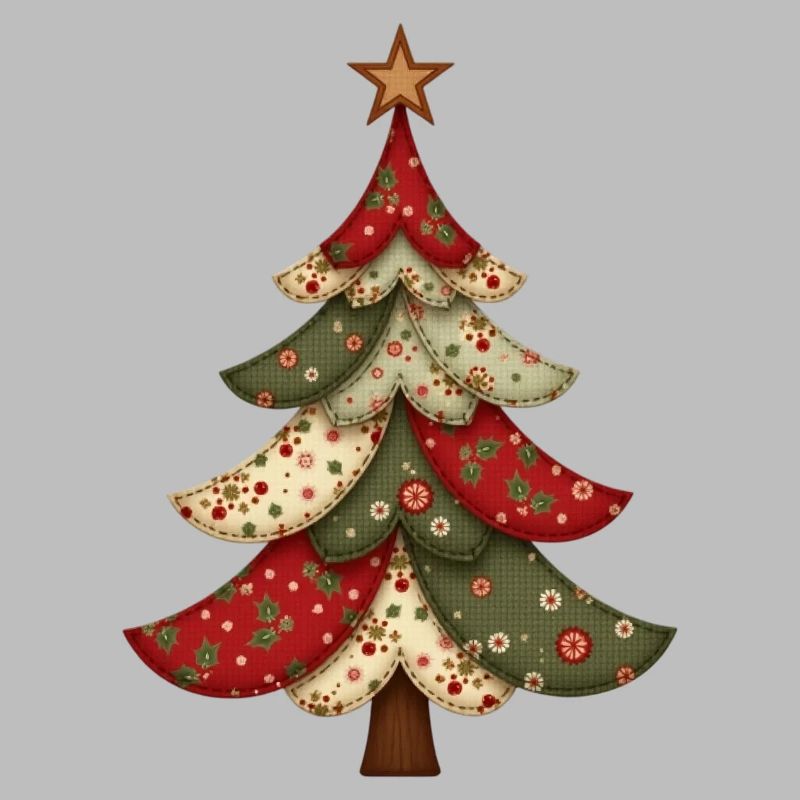 Vintage Patchwork Weihnachtsbaum – Gemütliches Qui