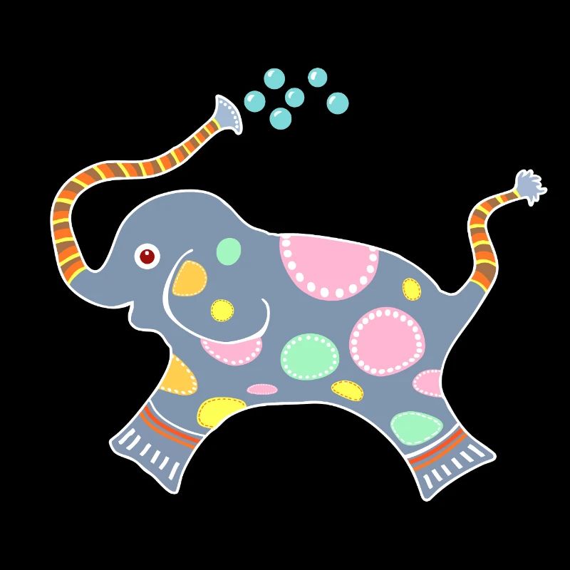 Little elephant blowing bubbles