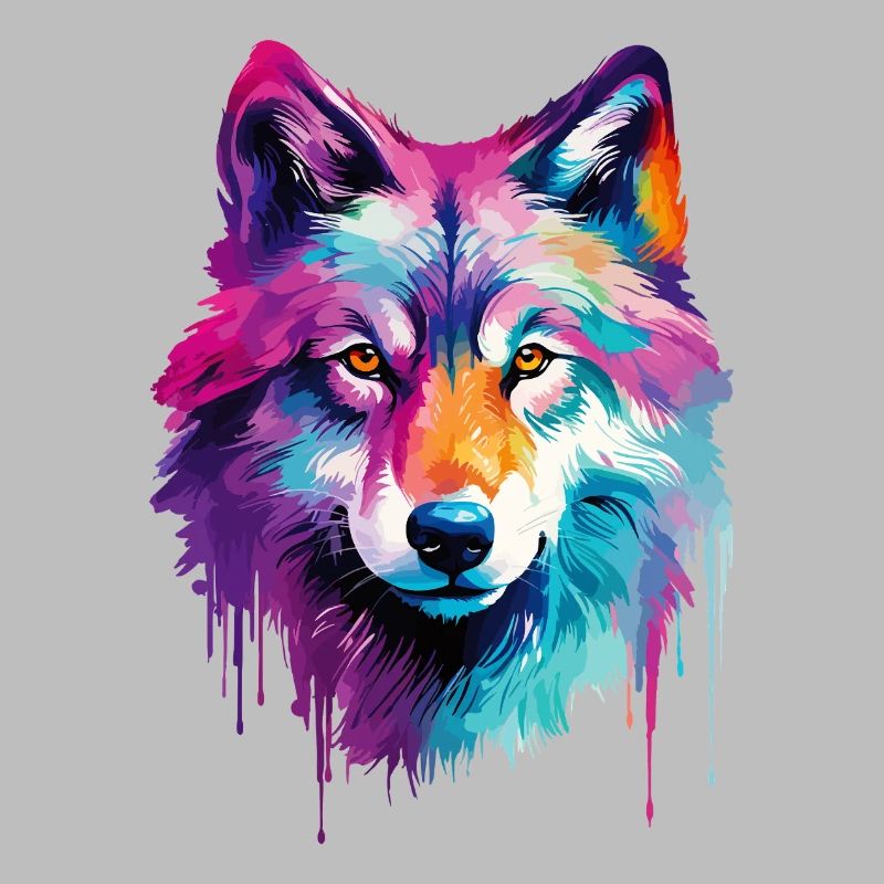 Wolf Wolf Head Predator Forest Nature Wilderness Colorful