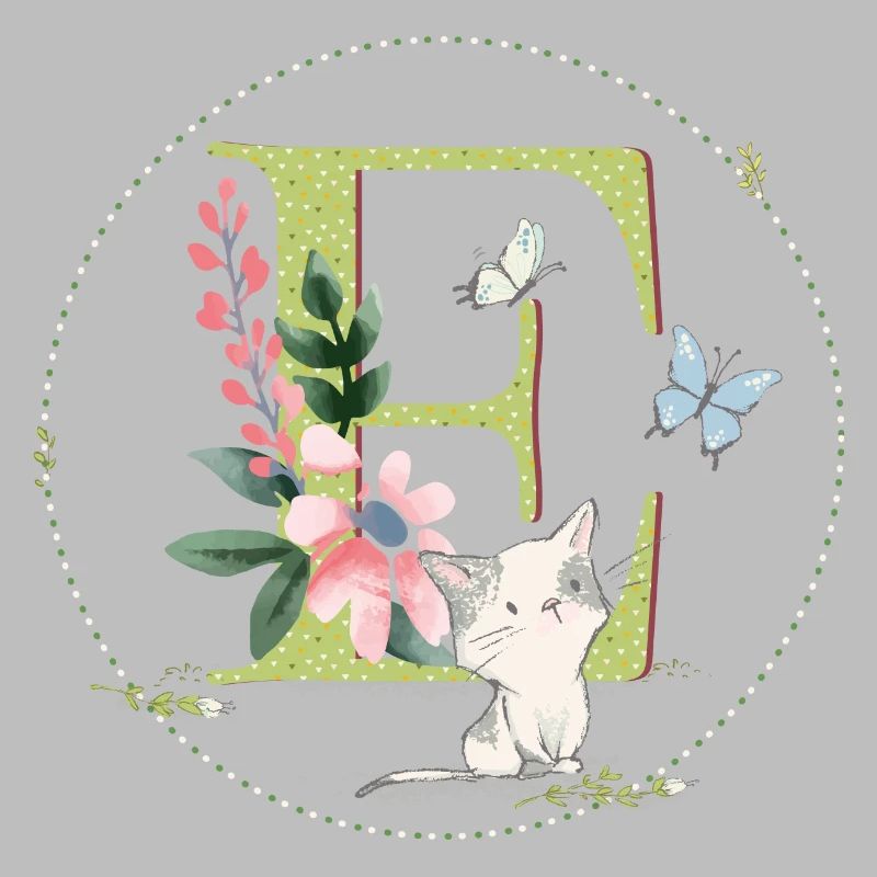 Anfangsbuchstabe E mit Katze