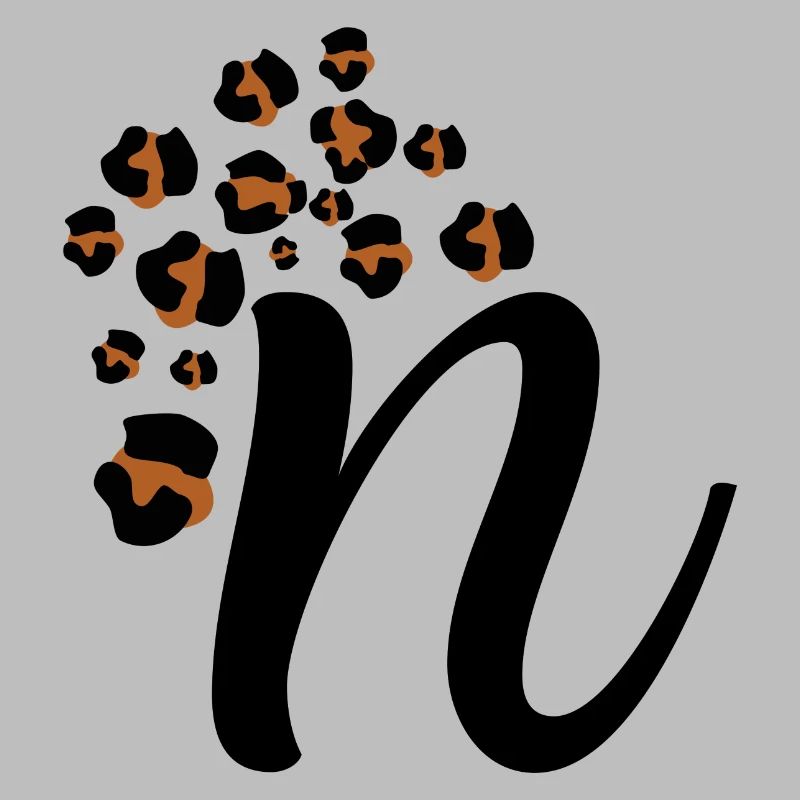 Letter n leopard pattern