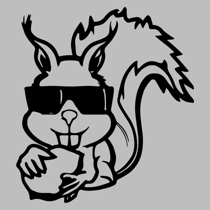 Squirrel with sunglasses and nut Funny