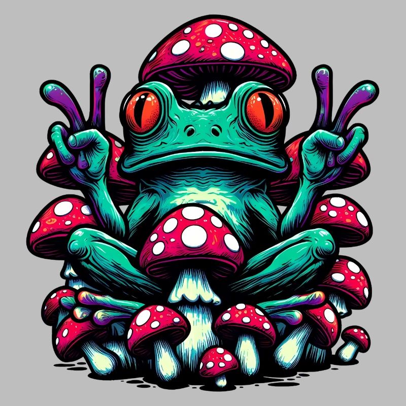 Frog with toadstool