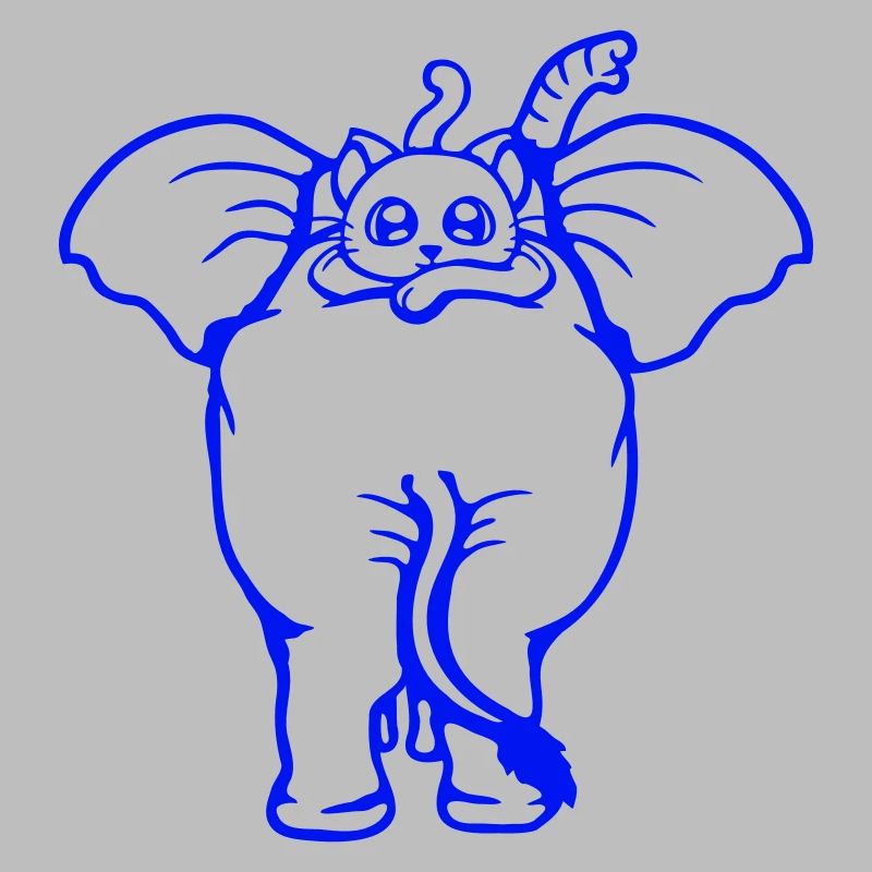 Chat Éléphant Équipe de marche Couché 2 Amis Mignon