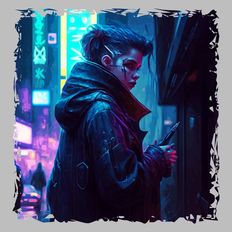 Science fiction artwork in dystopian future