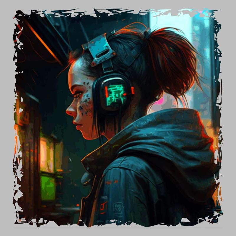 Artwork Illustration Punk in the High Tech Future
