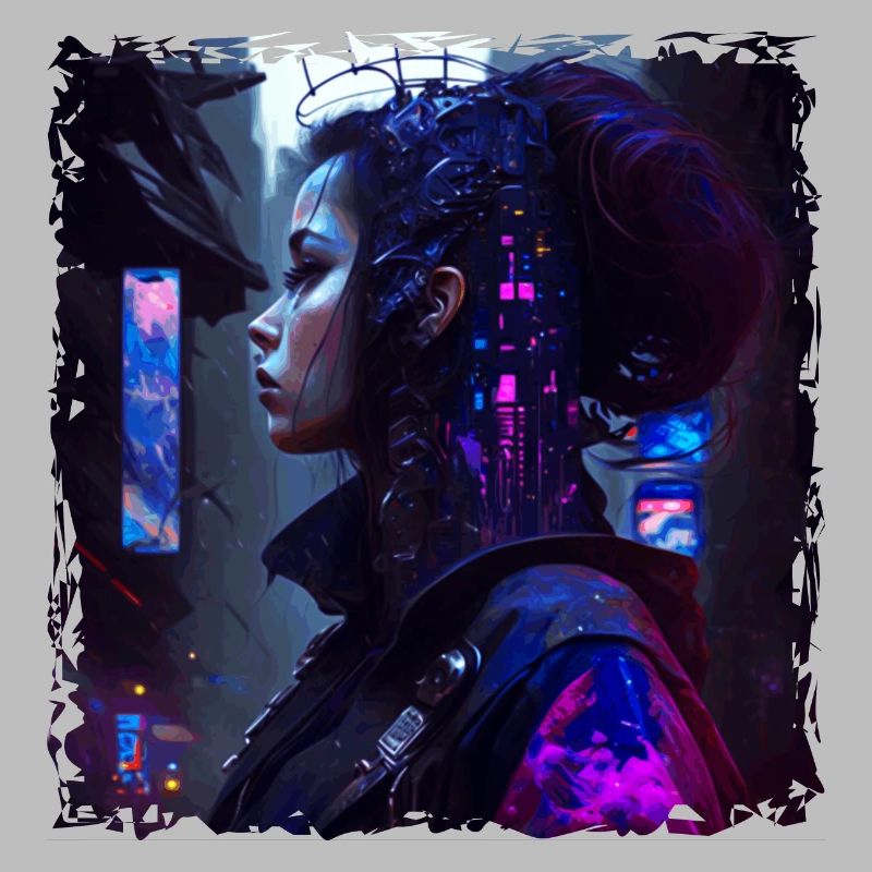 Sci-Fi Cyber Soldier Connected to Network