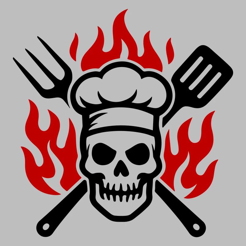 Grill Skull Cook Flame