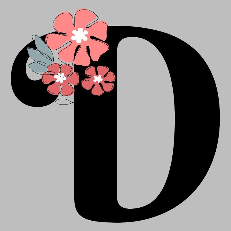 Lettre d fleurs minimalistes