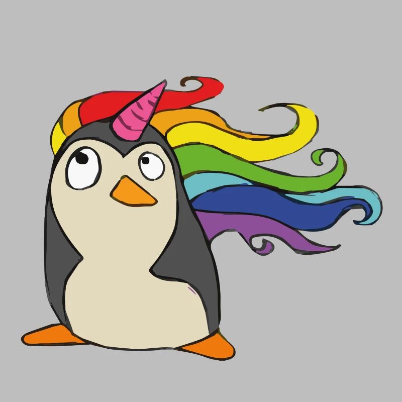 Punguin Licorne arc-en