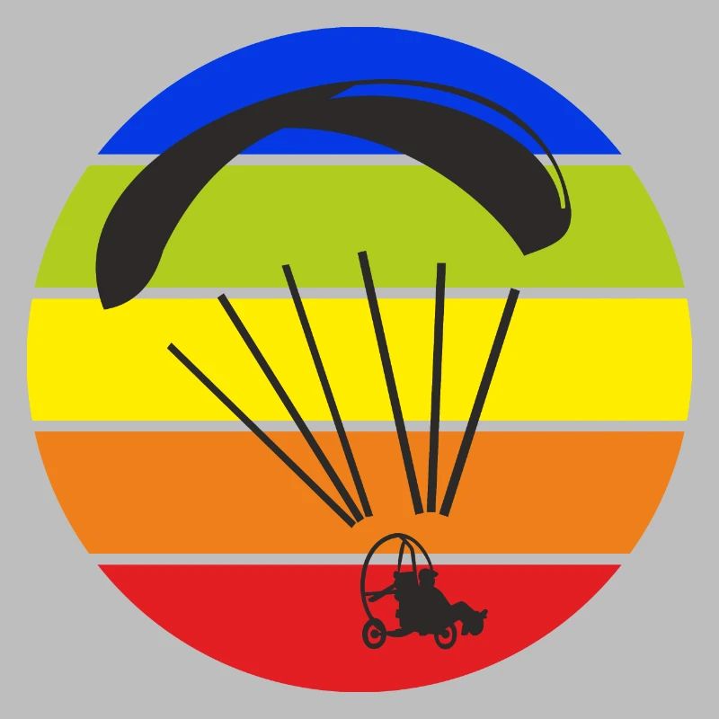 Paramotor Paramotor Trike Colorful Retro Circle