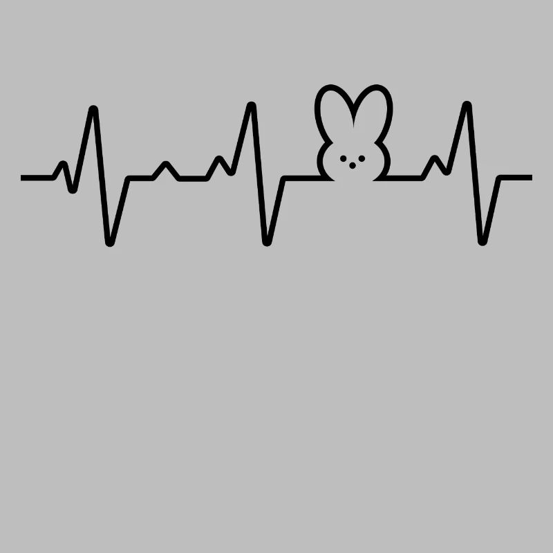 Happy Easter Rabbit Heartbeat Pulse
