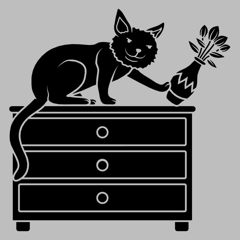 Vase de fleurs de bosses de chat effronté