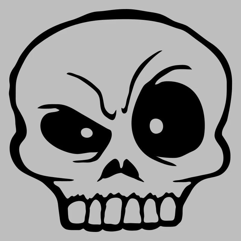 Cartoon skeptical facial expression skull
