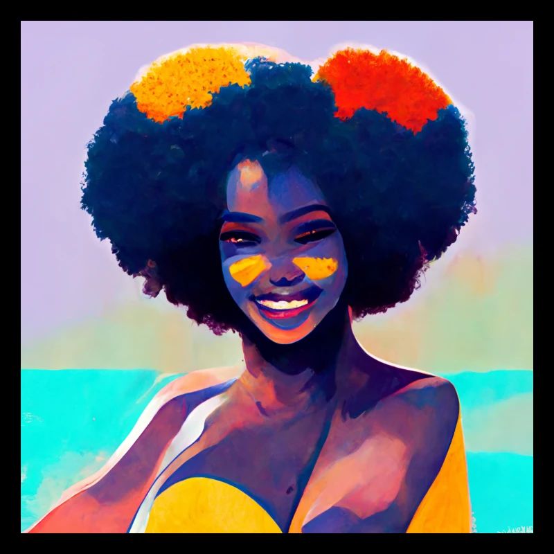 Schönes Afro -Mädchen Im Bikini