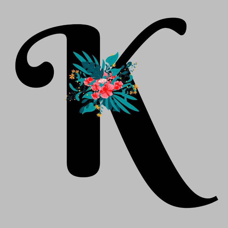 lettre K fleuris
