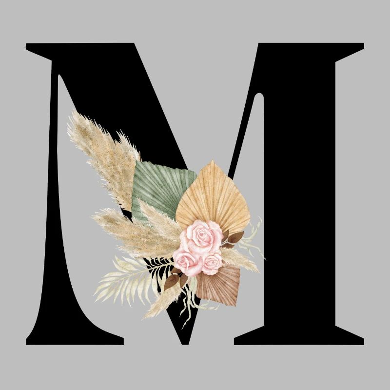 lettre M fleuris